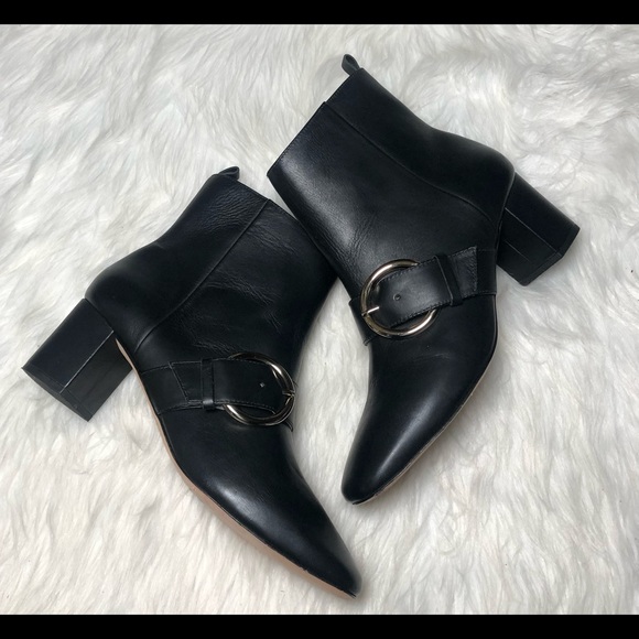 Frances Valentine “Cassie”Black Leather Heeled Ankle Boot,Size-9 - Picture 1 of 16